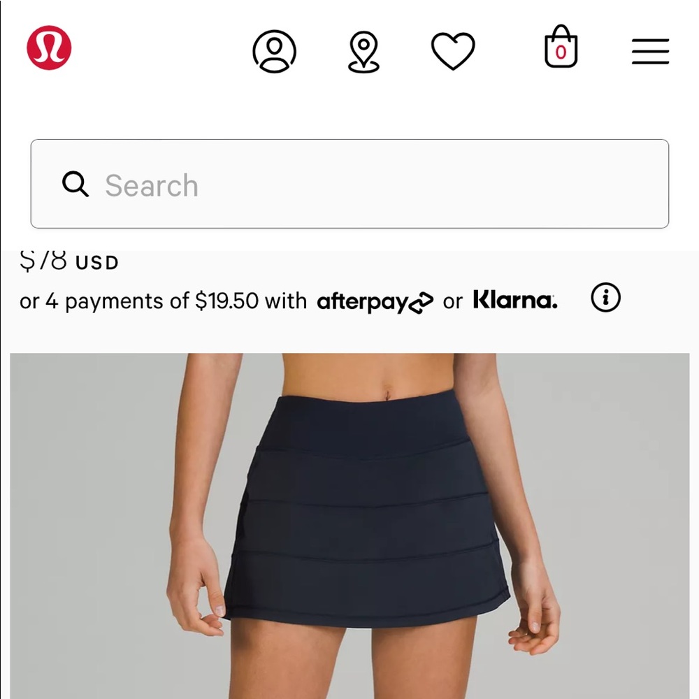 Lululemon Pace Rival Mid Rise Skirt